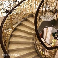 温州弧形铜艺楼梯扶手款式定制价格